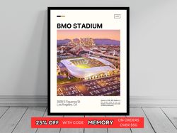 bmo stadium print  los angeles fc poster  major league soccer art  soccer pitch poster   oil painting  modern