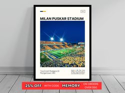 milan puskar stadium west virginia mountaineers poster ncaa stadium poster oil painting modern art -1