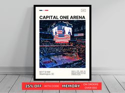 capital one arena print  washington wizards poster  nba art  nba arena poster   oil painting  modern art   travel print