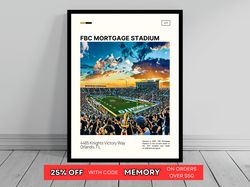 fbc mortgage stadium print  ucf knights poster  ncaa art  football stadium poster   oil painting  modern art