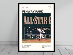 fenway park 1999 all star game print  boston red sox poster  pedro poster   oil painting  modern art   travel art print