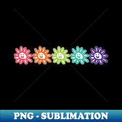 five smiley face daisy flowers graphic - exclusive sublimation digital file - stunning sublimation graphics
