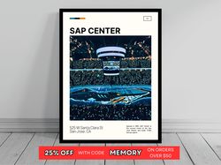 sap center san jose sharks poster nhl art nhl arena poster oil painting modern art travel art