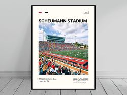 scheumann stadium ball state cardinals poster ncaa art ncaa stadium poster oil painting modern art