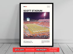 scott stadium virginia cavaliers poster ncaa art ncaa stadium poster oil painting modern art travel