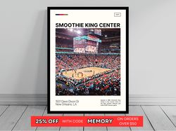 smoothie king center new orleans pelicans poster nba art nba arena poster oil painting modern art travel