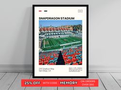 snapdragon stadium san diego state aztecs poster ncaa stadium poster oil painting modern art travel