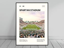 spartan stadium michigan state spartans poster ncaa stadium poster oil painting modern art travel art