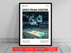 spectrum center charlotte hornets poster nba art nba arena poster oil painting modern art travel art