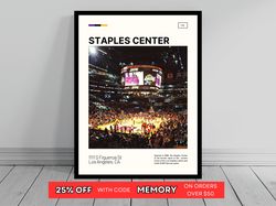 staples center los angeles lakers poster nba art nba arena poster oil painting modern art travel