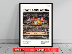 state farm arena atlanta hawks poster nba art nba arena poster oil painting modern art travel art