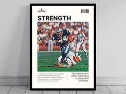 strength daily affirmation bo jackson motivational poster mid century modern mental health men manifest strength and mon