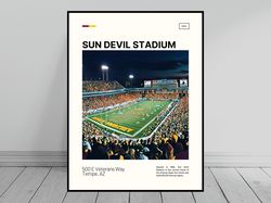 sun devil stadium arizona state sun devils poster ncaa stadium poster oil painting modern art travel