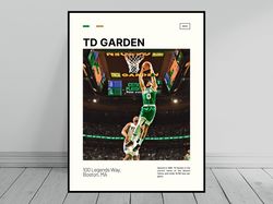 td garden boston celtics poster celtics big 3 nba arena poster oil painting modern art travel art