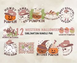 12 western halloween bundle png, halloween svg, cute halloween, halloween, halloween png 136