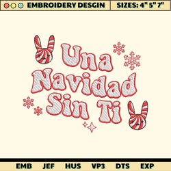 bad bunny embroidery designs, christmas embroidery designs, un navidad sin ti embroidery, merry christmas embroidery designs
