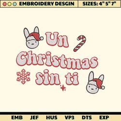 bad bunny embroidery designs, un christmas sin ti embroidery, christmas embroidery designs, xmas embroidery designs