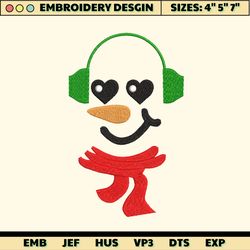 headset snowman embroidery designs, christmas embroidery designs, santa hat embroidery designs, merry christmas embroidery designs