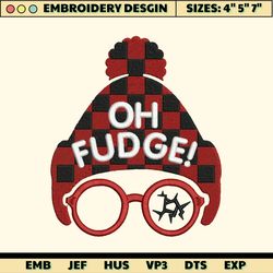 oh fudge embroidery machine design, christmas, a christmas story embroidery design, merry xmas embroidery design