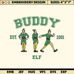 buddy elf est 2001 embroidery machine design, merry xmas 2023 embroidery design, christmas story embroidery design