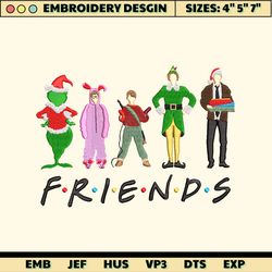 christmas embroidery designs,  friend embroidery designs, christmas movies character embroidery, merry xmas embroidery files