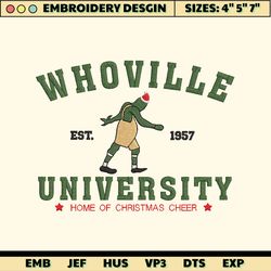 christmas 2023 embroidery machine design, green monster university 1957 happy christmas embroidery design, christmas 2023 embroidery design for shirt