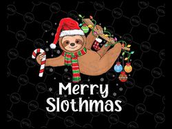 merry slothmas christmas sloth pajamas santa hat png, xmas sloth png, matching sloth png, cute christmas png sublimation