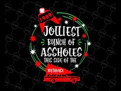jolli-est bunch of assho-les sign svg png, christmas tree truck svg, christmas matching family pajamas funny 2022 svg pn