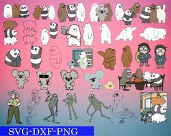 bare bears and chloe on the bus svg, bundles we bare bears svg, png,dxf, pdf, jpg...