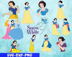 snow white svg, bundles disney pricess svg, png,dxf, pdf, jpg...