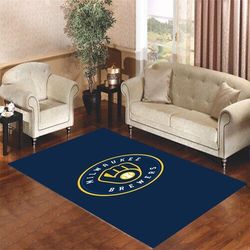 milwaukee brewers logo team living room carpet rugs area rug for living room bedroom rug home decor