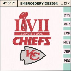 nfl super bowl lvii kansas city chief embroidery design, nfl football logo embroidery design, famous football team embroidery design, football embroidery design, pes, dst, jef, files