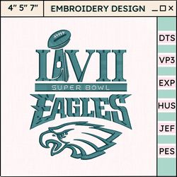 nfl super bowl lvii philadelphia eagles embroidery design, nfl football logo embroidery design, famous football team embroidery design, football embroidery design, pes, dst, jef, files