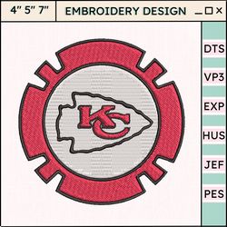 nfl kansas city chiefs logo embroidery design, nfl football logo embroidery design, famous football team embroidery design, football embroidery design, pes, dst, jef, files
