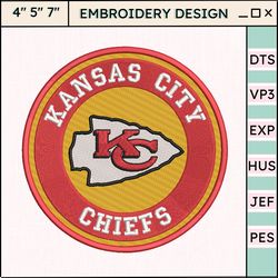 nfl kansas city chiefs logo embroidery design, nfl football logo embroidery design, famous football team embroidery design, football embroidery design, pes, dst, jef, files