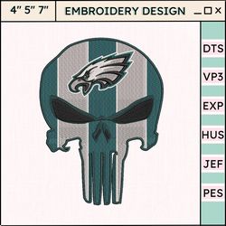 nfl philadelphia eagles skull embroidery design, nfl football logo embroidery design, famous football team embroidery design, football embroidery design, pes, dst, jef, files