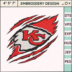 nfl kansas city chiefs logo embroidery design, nfl football logo embroidery design, famous football team embroidery design, football embroidery design, pes, dst, jef, files