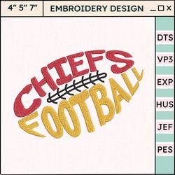 chiefs football logo embroidery design, nfl kansas city chiefs football logo embroidery design, famous football team embroidery design, football embroidery design, pes, dst, jef, files