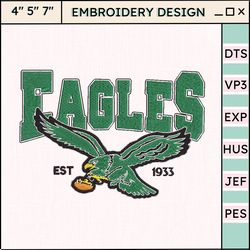 nfl philadelphia eagles girls embroidery design, nfl football logo embroidery design, famous football team embroidery design, football embroidery design, pes, dst, jef, files