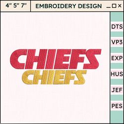 nfl kansas city chiefs logo embroidery design, nfl football logo embroidery design, famous football team embroidery design, football embroidery design, pes, dst, jef, files