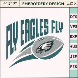 fly eagle fly embroidery design, nfl philadelphia eagles football logo embroidery design, famous football team embroidery design, football embroidery design, pes, dst, jef, files