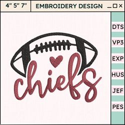 chiefs football logo embroidery design, nfl kansas city chiefs football logo embroidery design, famous football team embroidery design, football embroidery design, pes, dst, jef, files