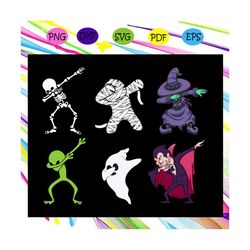 dabbing halloween characters bundle svg, halloween svg, halloween gift, halloween shirt, happy halloween day, halloween