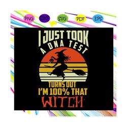 halloween svg, i just took a dna test turns out i am 100 percent that witch svg, halloween png, halloween shirt, happy h
