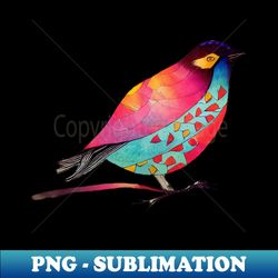 Pink Turquoise Bird Illustration - PNG Sublimation Digital Download - Transform Your Sublimation Creations