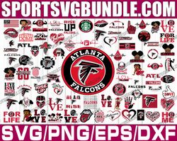 bundle 80 files atlanta falcons football team svg, atlanta falcons svg, nfl teams svg, nfl svg, png dxf,eps