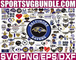 bundle 86 files baltimore ravens football team svg, baltimore ravens svg, nfl teams svg, nfl svg, png dxf,eps