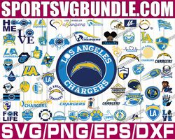 bundle 65 files los angeles chargers football team svg, los angeles chargers svg, nfl teams svg, nfl svg, png, dxf, eps