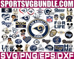 bundle 46 files los angeles rams football team svg, los angeles rams svg, nfl teams svg, nfl svg, png, dxf, eps