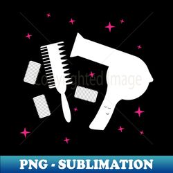 hair salon hairdresser logo hair dryer brush - digital sublimation download file - defying the norms